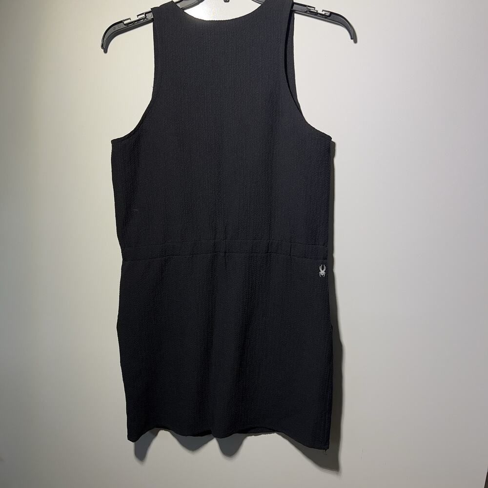 Spyder Women's Black Sleeveless Zip Front Jumpsuit dress w/ Pockets Logo Size M - Picture 5 of 7